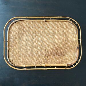 Vintage Bamboo and Rattan Serving Tray